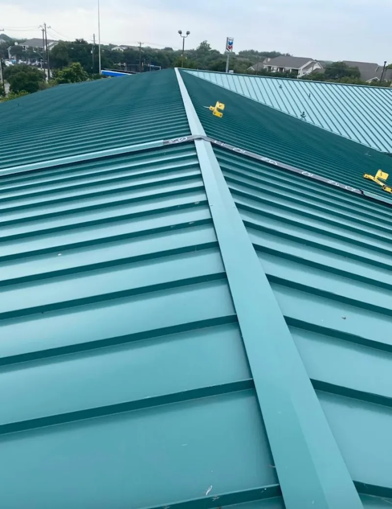 Green commercial metal roof ridge and valley for Metal Roof Repair in Cortlandt